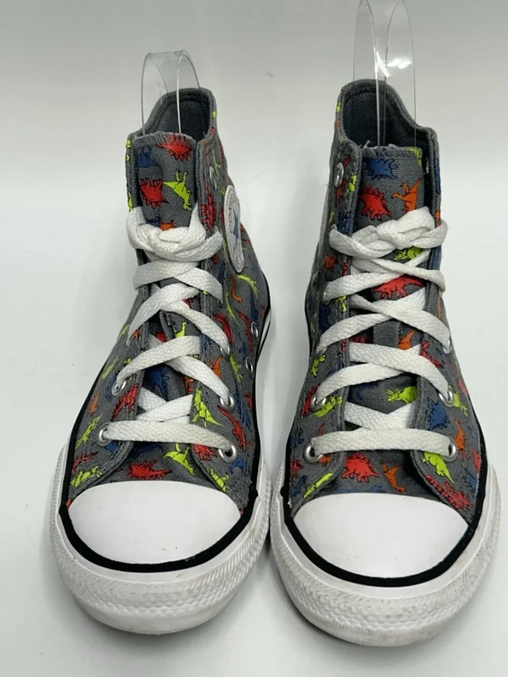 Converse•DINOVERSE•Chuck Taylor All Star Hi Tops•Junior Size 1 EUC Dinosaurs